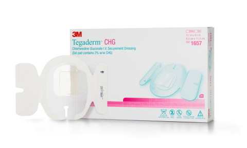 3M™ Tegaderm™ CHG Chlorhexidine Gluconate I.V. Securement Dressing is only dressing fully compliant with updated CDC recommendation and INS Infusion Therapy Standards of Practice (Photo: 3M)