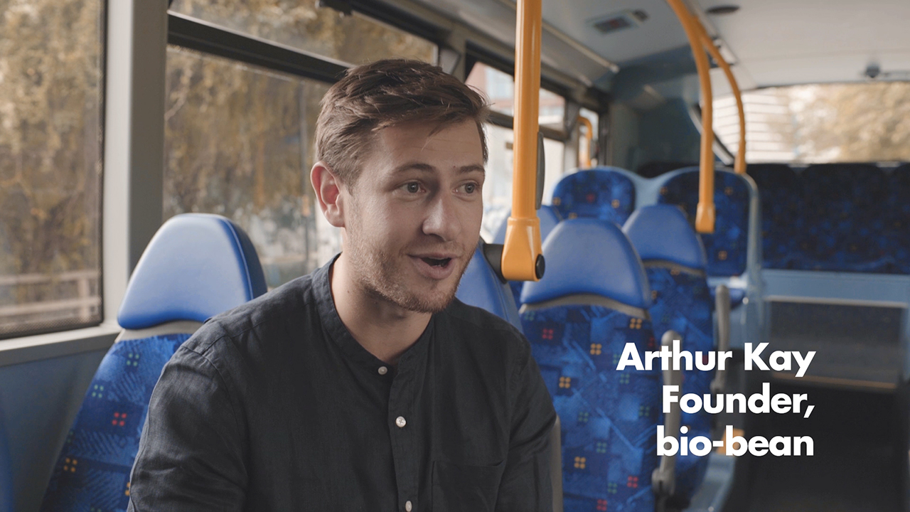 Shell and bio-bean announce that together they are helping to power some of London's buses using a biofuel made partly from waste coffee grounds (Photo: Business Wire)
