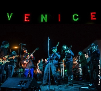 Scene from the 5th Annual Venice Holiday Sign Lighting in 2016 (photo credit: Venice Paparazzi)