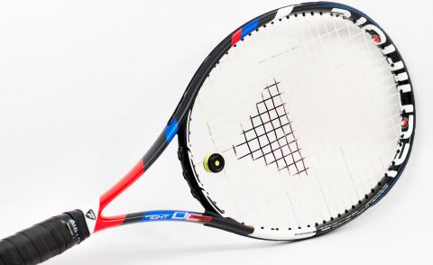 Courtmatics’ Smart Dampener serves as a direct replacement to a traditional racquet dampener naturally fitting directly on the strings. (Photo: Business Wire)