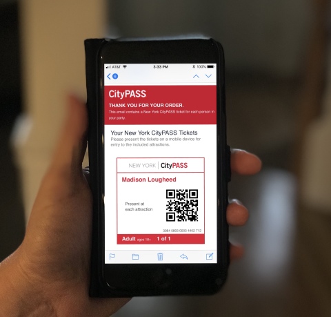 ニューヨーク・シティパス・モバイルチケット。（写真：ビジネスワイヤ）