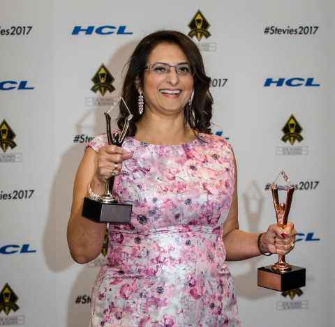 Global Upside COO Gita Bhargava Wins Stevie Awards for Entrepreneur of the Year and Executive of the Year. (Photo: Business Wire)