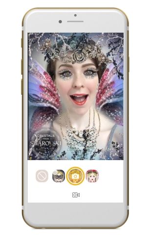 Introducing three sparkling AR filters in YouCam Apps with Swarovski crystals for an instant virtual holiday beauty experience directly from your phone (Photo: Business Wire)