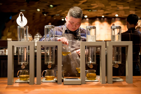 The new Shanghai Roastery features China's first Starbucks® Teavana Bar, an entirely modern tea experience specifically designed for Chinese customers. (Photo: Business Wire)