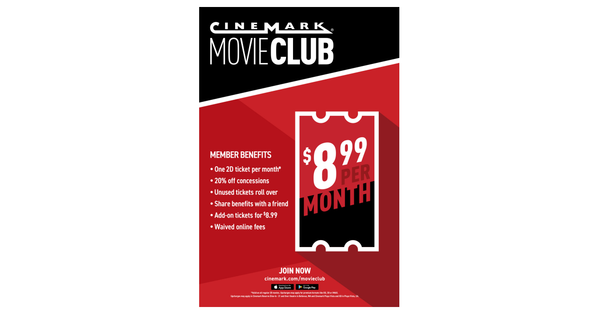 Cinemark Announces Movie Club, an $ Monthly Movie Membership Program |  Business Wire