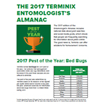 Terminix® names bed bugs the 2017 pest of the year as part of its inaugural entomologists’ almanac.