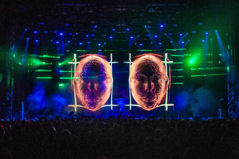 3D Live's extraordinary 'holographic' 3D LED-based projection system is shown during a concert in summer 2017. 3D Live makes it possible to combine 3D and LED screens to create unprecedented experiences to envelop and surround audiences in almost any type of setting. Learn more at 3DLive.tech. (Photo: Business WIre)