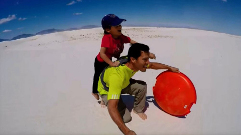 Public Storage knows that not every great holiday happens in winter, and this family out of El Paso, Texas, knows it, too! They go on monthly adventures and love to celebrate National Parks Week. They filmed one of their adventures, sledding in the desert, and shared it for the Holiday Stories video contest! Winners will be selected by end of day December 12, based on the number of views on YouTube. (Photo: Business Wire)