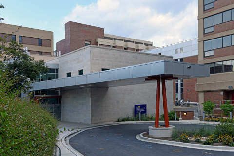The MEVION S250i system is the most compact proton system available. Shown from the exterior, the building to house the S250i system at MedStar Georgetown University Hospital was fully integrated into the existing cancer center. (Photo: Business Wire)