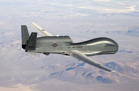 An RQ-4 Global Hawk soars through the sky to record intelligence, surveillance and reconnaissance data. Photo: courtesy of United States Air Force