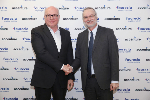 Patrick Koller, Faurecia's CEO (left) and Pierre Nanterme, Accenture's chairman and CEO (right) (Photo: Business Wire)