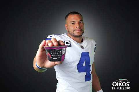 Dannon® and Cowboys QB Dak Prescott Show How Nutritious, Protein-Packed Oikos® Triple Zero Helps Fuel Your Hustle (Photo: Business Wire)
