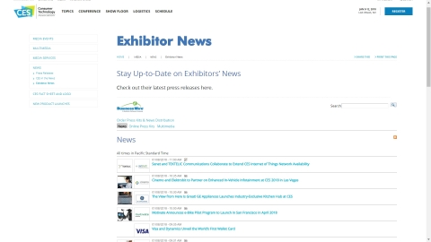 Business Wire CES 2018 Exhibitor News Archive (Photo: Business Wire)