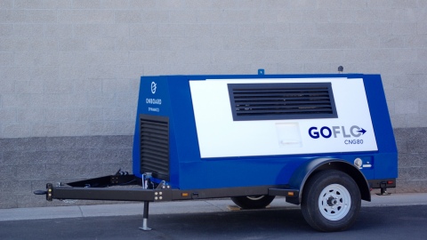 The Onboard Dynamics GoFlo CNG80 compressor provides on-site, cost-effective CNG fueling, without the need for electricity. (Photo: Onboard Dynamics)