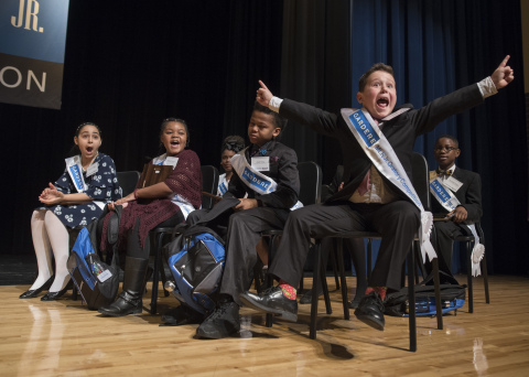 Wesley Stoker, a fourth-grade student from Harry C. Withers Elementary School in Dallas, was ecstatic to learn he won first place in the 26th Annual Gardere MLK Jr. Oratory Competition. His speech incorporated his own dreams, routed in Dr. King’s philosophies. “I wish we would all be friends with our neighbors and see that we have more in common than we think,” exclaimed Wesley, who emphasized each point in his speech by repeating, “I may not look like Dr. King, but I believe like Dr. King.” (Photo credit: Rex Curry)