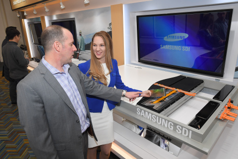 Samsung SDI exhibited a brand new fast-charging, high-capacity battery material as well as cutting-edge battery products for electric vehicles at 2018 Detroit Motor Show. (Photo: Business Wire)