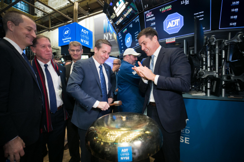 ADT, Inc. Chief Executive Officer Timothy J. Whall rings the NYSE First Trade Bell to celebrate the company's IPO and stock opening. (Photo: NYSE)