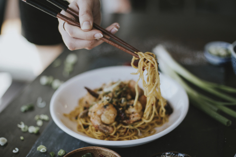 When celebrating Chinese New Year, the longer, uncut noodles in P.F. Chang's Long Life Noodles & Prawns symbolize longevity. Tradition has it that eating a bowl of noodles could increase your lifespan. (Photo: Business Wire)