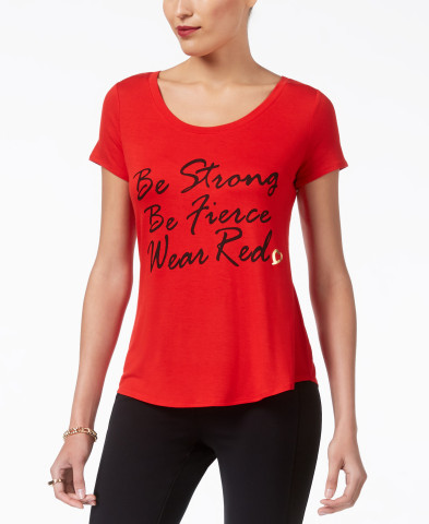 Macy's honors American Heart Month throughout February, offering special products in stores and online to benefit American Heart Association's Go Red For Women; Thalia Sodi t-shirt, $29.50 (Photo: Business Wire)