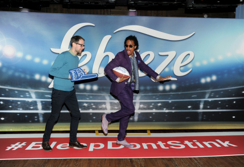 Nick Cannon and Dave, the star of Febreze's new Super Bowl ad campaign and the only man in the world whose #BleepDontStink, get into the Super Bowl spirit at Febreze's pre-game party on January 25 in New York City. The campaign reminds people that Dave and his odorless bleep won't be in attendance at their Super Bowl parties and encourages them to prepare for game time by purchasing Febreze. To find out more about the man whose #BleepDontStink, please visit www.youtube.com/febreze (Photo by Diane Bondareff/Invision for Febreze/AP Images)