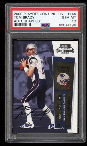 2000 Playoff Contenders Tom Brady Autographed Rookie Trading Card (Photo: Business Wire)