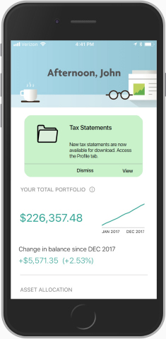 TIAA participants can now access their tax statements on their phone or tablet via TIAA’s top-rated mobile app. (Photo: Business Wire)