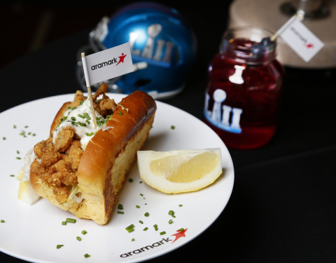 Aramark’s New England Clam Roll pays homage to the New England Patriots and features signature ingredients that provide a little hometown flavor for fans traveling to the big game from Boston (Photo: Business Wire)