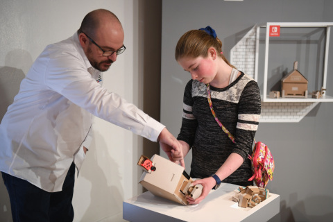 In this photo provided by Nintendo of America, a select group of attendees in New York experience Nintendo Labo for the first time on Feb. 2, 2018. Nintendo Labo kits offer interactive build-and-play experiences designed to inspire creativity and discovery. Nintendo Labo launches in stores on April 20, 2018.