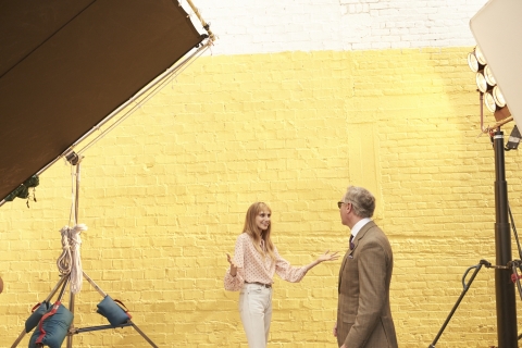 Actress Hayley Magnus and film director Paul Feig on set of the new Diet Coke “Because I Can” campai ... 