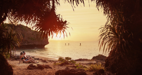 Spectacular sunsets in a tropical paradise setting are on offer at a secluded beach in Onna Village, Okinawa Prefecture (Photo: Business Wire)