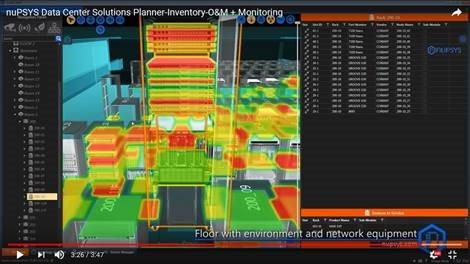 nuPSYS Data Center Solutions Planner - Inventory - O&M + Monitoring - Floor with Environment and Network Equipment (Graphic: Business Wire)