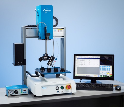 Nordson EFD's 4-axis RV Series automated dispensing robot provides simplified programming with a sma ... 