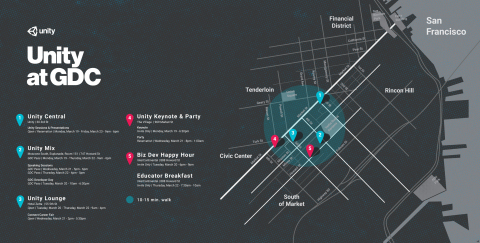 Unity at GDC Map (Graphic: Business Wire)