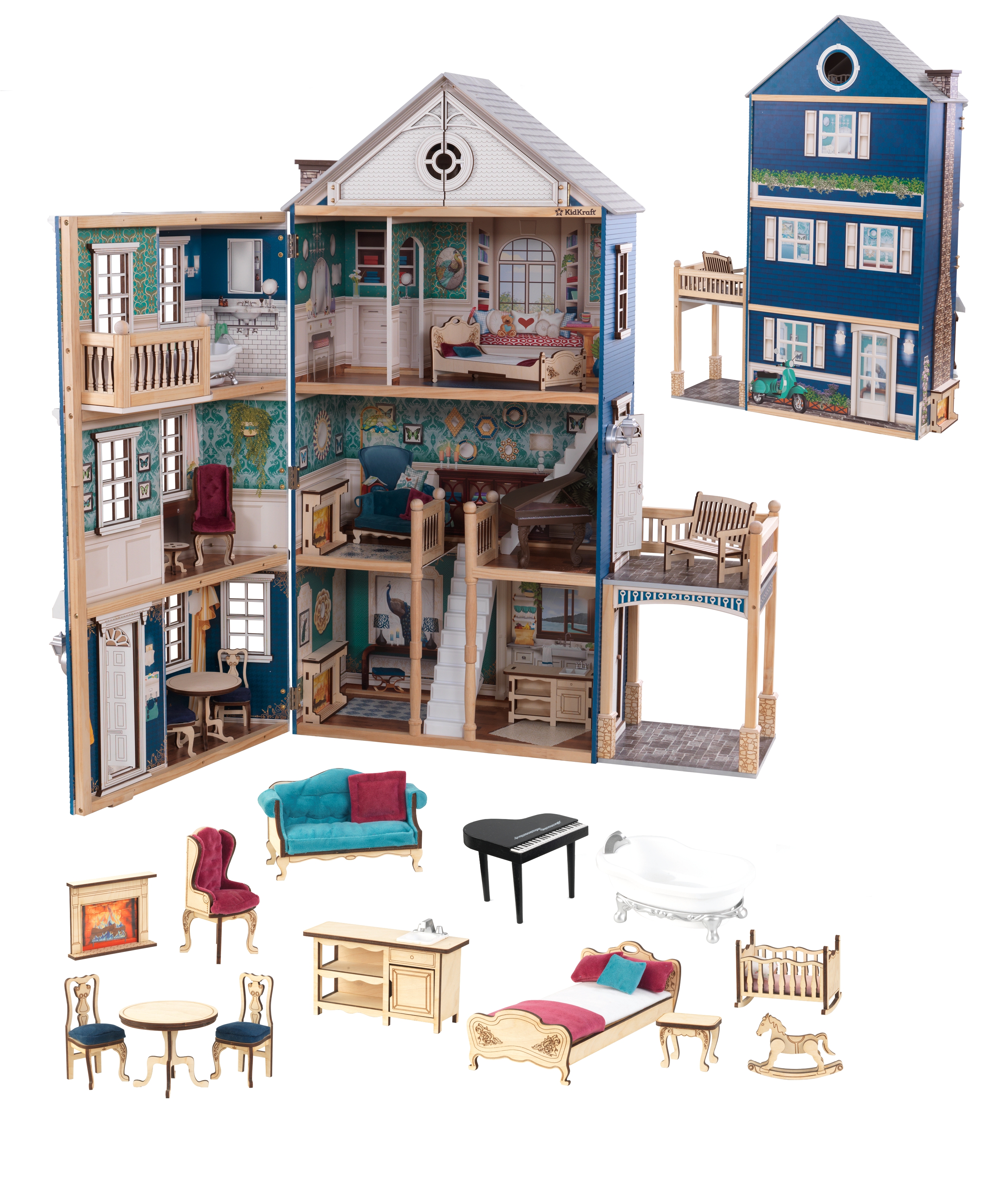 kidkraft wooden dollhouse furniture