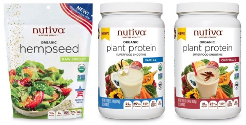 Nutiva®, pioneer of plant-based organic superfoods that nurture vitality, is debuting new USA-Grown Organic Hempseed, the first USDA Certified Organic hempseed product grown entirely in the United States from a national organic brand, and Organic Plant Protein Superfood Smoothies (in Chocolate and Vanilla flavors) at 2018 Natural Products Expo West. (Photo: Business Wire)