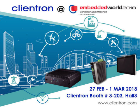 Clientron to exhibit its latest embedded computing and intelligent solutions at Embedded World 2018 (Graphic: Business Wire)