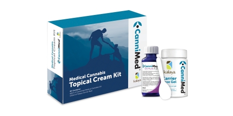 The CanniMed Topical Cream Kit includes one bottle of CanniMed's industry-leading medical cannabis oil and one jar of Kalaya Carrier Base Gel that are mixed together by the patient to create an innovative medical cannabis topical cream. (Graphic: Business Wire)