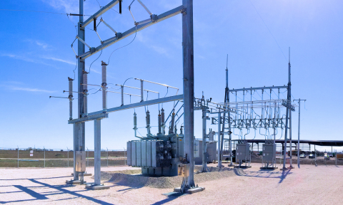 Electric high voltage substation serving Tex-Isle Supply's Robstown Plant. (Photo: Business Wire)