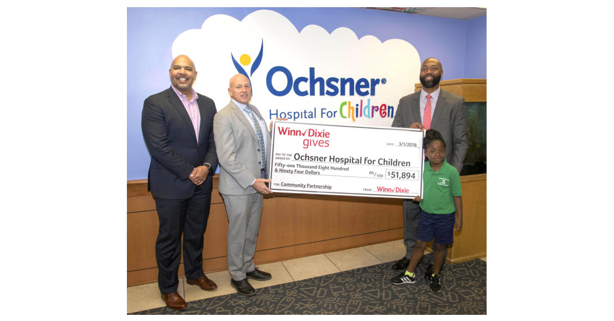 Winn-Dixie Donates More Than $51,000 to Ochsner Hospital for Children ...