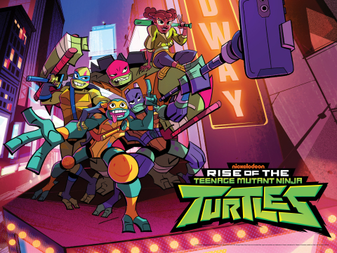 Pictured (clockwise): Leonardo, Raphael, April O'Neil, Donatello and Michelangelo in Nickelodeon's Rise of the Teenage Mutant Ninja Turtles. (Photo: Business Wire)