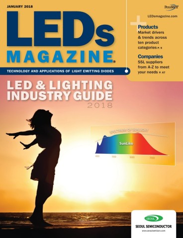 LEDs Magazineの表紙で紹介されたSunLike技術 （画像：ビジネスワイヤ）

