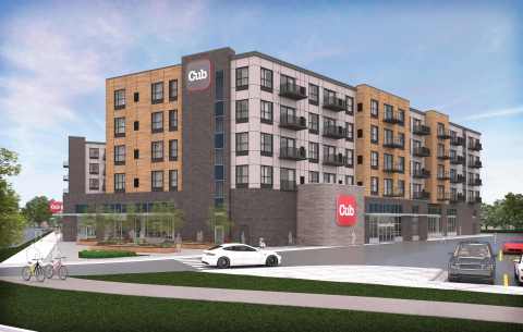 CUB to open a new 46,000-square-foot grocery store anchoring a future apartment development in Minneapolis' Longfellow neighborhood (Graphic: CUB)
