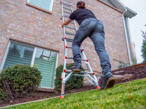 The Little Giant Leveler adjusts easily to uneven ground. (Photo: Business Wire)