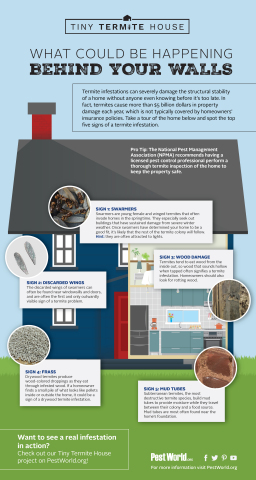 Take a tour of the home and spot the top five signs of a termite infestation. (Graphic: Business Wire)