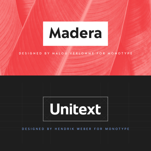 Inspired by design trends and feedback from hundreds of brands, the Madera and Unitext typefaces offer a mix of modern design and timeless appeal (Graphic: Business Wire)