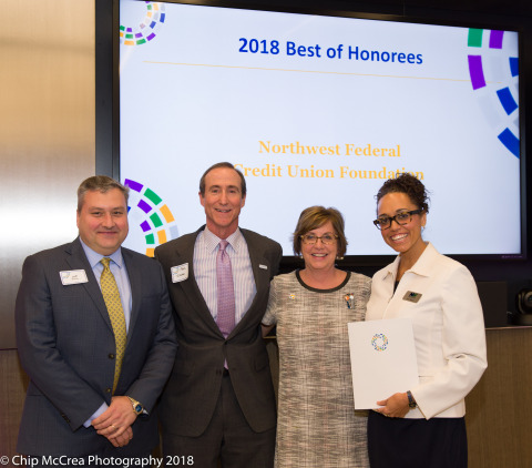Jeff Bentley, Mark Ingrao of the Greater Reston Chamber of Commerce, Kerrie Wilson of Cornerstones, and Alexzandra Shade, Executive Director of the NWFCU Foundation (Photo: Business Wire)