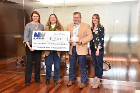 Caroline Toye and Susan Alger of Cornerstones, Jeff Bentley, and Janelle Kolstad, Champion of Northwest Federal’s Health and Wellness Committee (Photo: Business Wire)