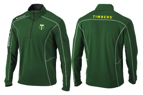 Columbia’s quarter zip long sleeve shirt featuring MLS team Portland Timbers (Photo: Business Wire)