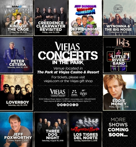 Viejas announces its 2018 Concerts in the Park lineup. (Photo: Business Wire)