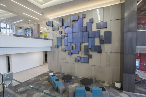 World Wide Technology showcases impactful Planar Mosaic video wall in new headquarters atrium. (Phot ... 